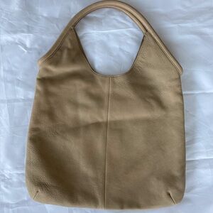 ANTHROPOLOGIE LARGE SOFT LEATHER SLOUCHY ISA BAG IN NEUTRAL BEIGE COLOR LIKE NEW